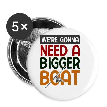 Angler Spruch zum Angeln Angel - Buttons klein 25 mm (5er Pack) - Weiß - Vorne
