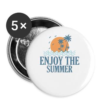 Profitez de l’été surf surf - Lot de 5 petits badges (25 mm) - blanc - Devant