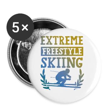 Freestyle skiing - Buttons small 1''/25 mm (5-pack) - white - Front