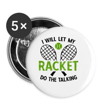 Tennisplatz Spruch Für Tennis - Buttons klein 25 mm (5er Pack) - Weiß - Vorne