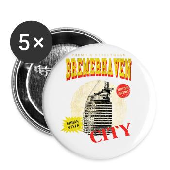 Bremerhaven Germany City Skyline Vintage - Buttons small 1''/25 mm (5-pack) - white - Front