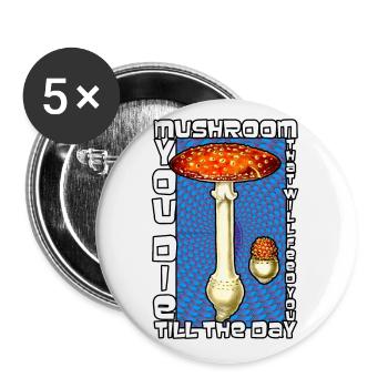 Amanita Muscaria Fly Agaric Mycology Psychedelic - Buttons small 1''/25 mm (5-pack) - white - Front