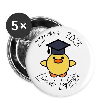 Examen 2023 lebende LegEnte - Buttons klein 25 mm (5er Pack) - Weiß - Vorne