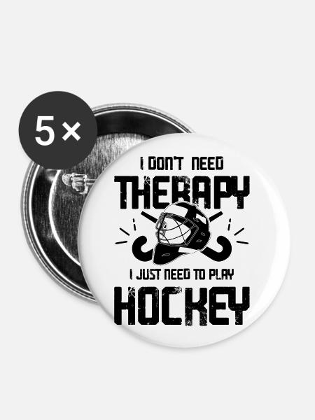 feldhockey therapy - Buttons klein 25 mm (5er Pack) - Weiß