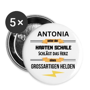 Antonia unter harte Schale eines Großartigen Helde - Buttons klein 25 mm (5er Pack) - Weiß - Vorne
