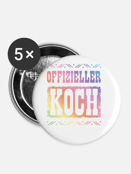 Premium Koch - Buttons klein 25 mm (5er Pack) - Weiß