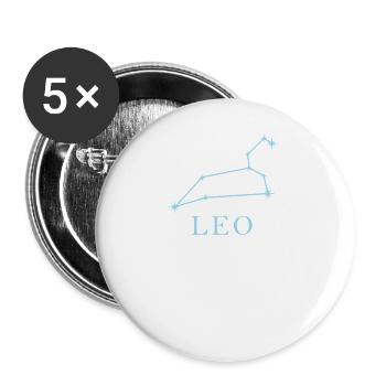 Sternkonstellation Sternzeichen Leo Löwe - Buttons klein 25 mm (5er Pack) - Weiß - Vorne