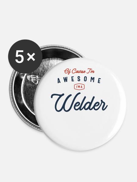 Schweißer Beruf - Buttons klein 25 mm (5er Pack) - Weiß