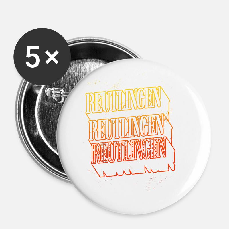 Reutlingen Germany City Skyline Home - Buttons small 1''/25 mm (5-pack) - white