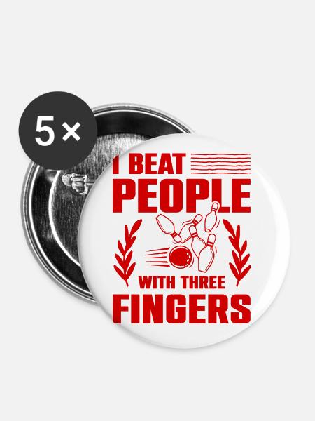 Bowling lustiger spruch - Buttons klein 25 mm (5er Pack) - Weiß
