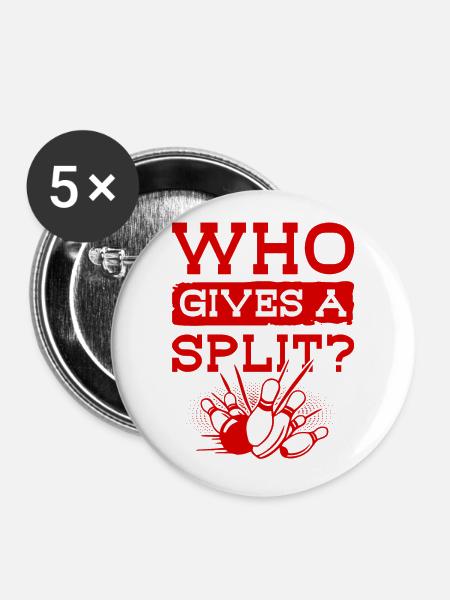 Bowling Split - Buttons klein 25 mm (5er Pack) - Weiß