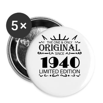 1940 - Year 1940 - Year 1940 - Buttons small 1''/25 mm (5-pack) - white - Front