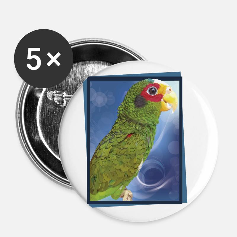 The Yucatecan parrot - Buttons small 1''/25 mm (5-pack) - white