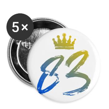 83 Number crown - Buttons small 1''/25 mm (5-pack) - white - Front