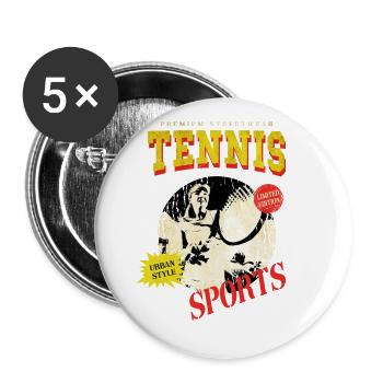 Tennis Tennisspielerin Spielerin Vintage Retro - Buttons klein 25 mm (5er Pack) - Weiß - Vorne