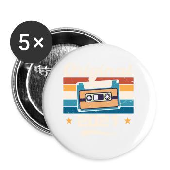 Geboren Geschenk Original 2021 Geschenkidee 2021 - Buttons klein 25 mm (5er Pack) - Weiß - Vorne
