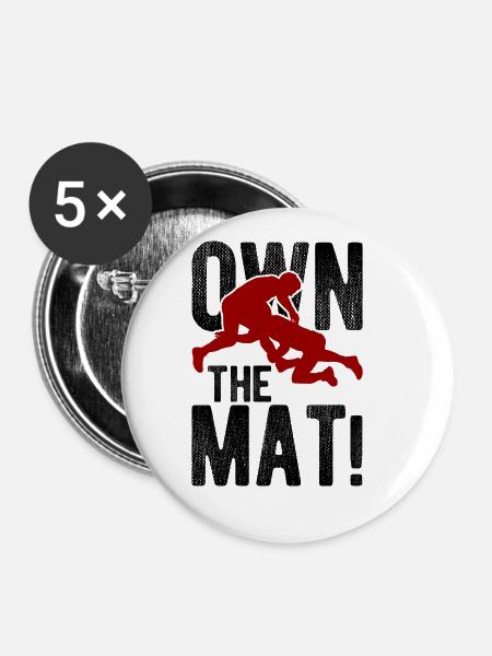 Grappling Martial Arts Wrestling - Buttons klein 25 mm (5er Pack) - Weiß