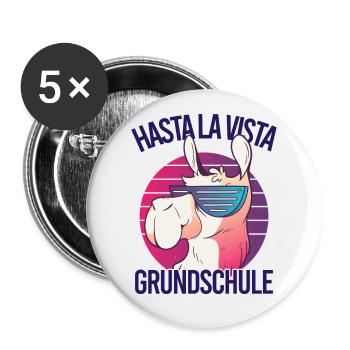 Grundschul Abgänger 2023 Grundschule Abschied - Buttons klein 25 mm (5er Pack) - Weiß - Vorne