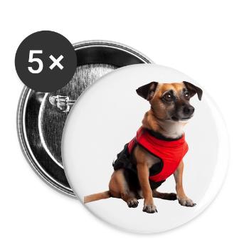 Guide dogs are trained dogs - Buttons small 1''/25 mm (5-pack) - white - Front