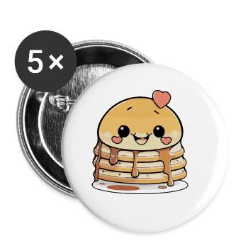 Bande dessinée de crêpes - Lot de 5 petits badges (25 mm) - blanc - Devant