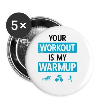 Laufen Schwimmen Radfahren Triathlon - Buttons klein 25 mm (5er Pack) - Weiß - Vorne