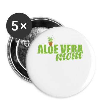 Aloe Vera Mom Medicinal Plant Medicine Cosmetics - Buttons small 1''/25 mm (5-pack) - white - Front