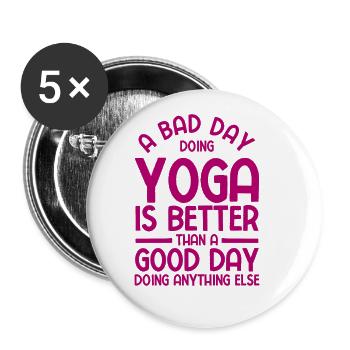 Yogalehrer Spruch Für Yogi Yoga - Buttons klein 25 mm (5er Pack) - Weiß - Vorne