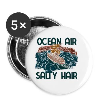 Segelboot Kapitän Spruch Zum Segeln - Buttons klein 25 mm (5er Pack) - Weiß - Vorne