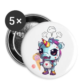 Angry Unicorn - Angry Unicorn - Unicorn Evil - Buttons small 1''/25 mm (5-pack) - white - Front