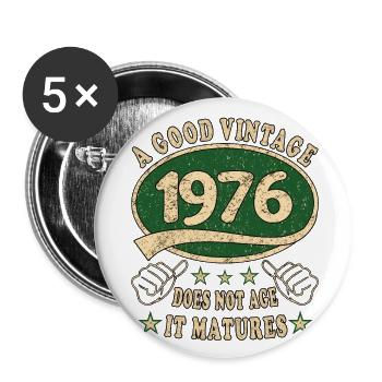 47th Birthday 1976 '47 Good vintage - Buttons small 1''/25 mm (5-pack) - white - Front