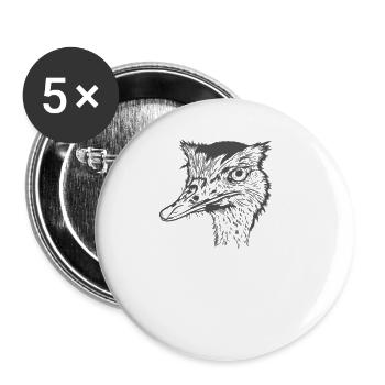 Ostrich ratite savannah - Buttons small 1''/25 mm (5-pack) - white - Front
