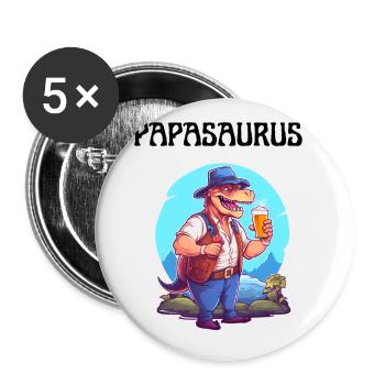 Papa saurus familles de dinosaures Dino Papasaurus - Lot de 5 petits badges (25 mm) - blanc - Devant