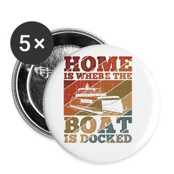 Segelboot Kapitän Spruch Zum Segeln - Buttons klein 25 mm (5er Pack) - Weiß - Vorne