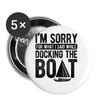 Segelboot Kapitän Spruch Zum Segeln - Buttons klein 25 mm (5er Pack) - Weiß - Vorne