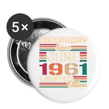 Légendaire Juin 1961 Edition Limitée Juin 1961 - Lot de 5 petits badges (25 mm) - blanc - Devant