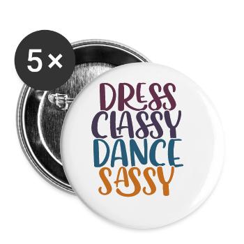 Breakdancing Tanzen für Tänzer - Buttons klein 25 mm (5er Pack) - Weiß - Vorne