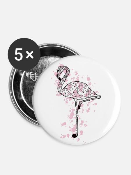 Flamingoo GeomeTRIX bunt - Buttons klein 25 mm (5er Pack) - Weiß