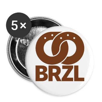 Minimalist and modern – Bavarian pretzel design - Buttons small 1''/25 mm (5-pack) - white - Front