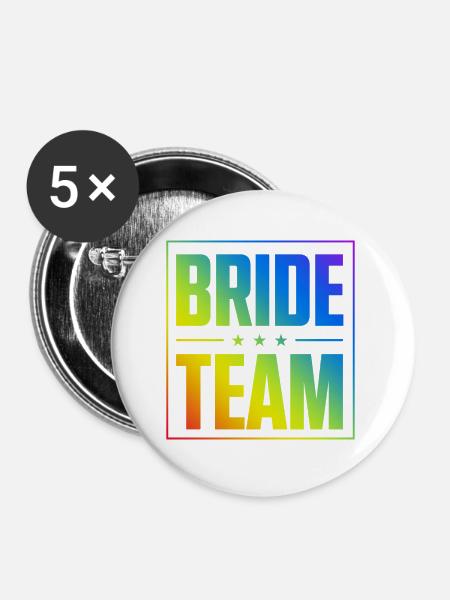 Bride Team - Buttons klein 25 mm (5er Pack) - Weiß