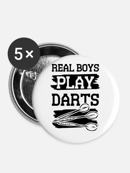 dart jungs - Buttons klein 25 mm (5er Pack) - Weiß