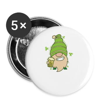 Irish Feiertag St. Patricks Day - Buttons klein 25 mm (5er Pack) - Weiß - Vorne
