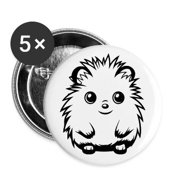 Igel Niedlich Süß Baby - Buttons klein 25 mm (5er Pack) - Weiß - Vorne