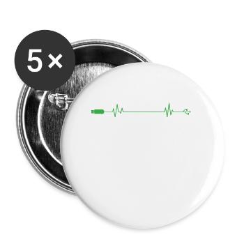 USB Stick Heartbeat Line Memory Module - Buttons small 1''/25 mm (5-pack) - white - Front
