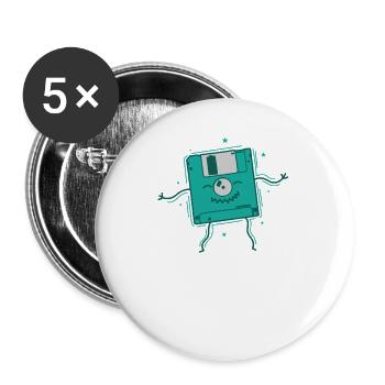 Floppy Disk Dances Retro Storage Module Disk - Buttons small 1''/25 mm (5-pack) - white - Front