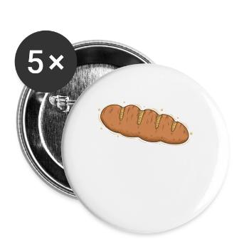 Le pain est un délicieux produit de boulangerie - Lot de 5 petits badges (25 mm) - blanc - Devant