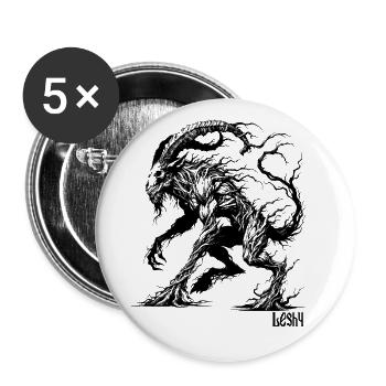 Slave, Leshy Créature mythique, Païen, Forêt, Nature - Lot de 5 petits badges (25 mm) - blanc - Devant