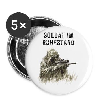 Retired soldier - Buttons small 1''/25 mm (5-pack) - white - Front