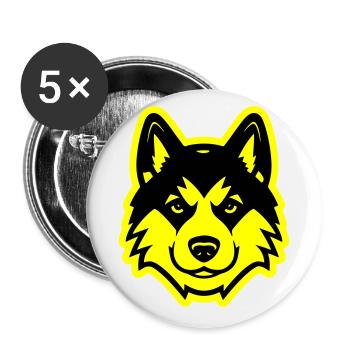 Akita Dog Head - Buttons small 1''/25 mm (5-pack) - white - Front