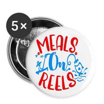 Meals on Reels - Buttons small 1''/25 mm (5-pack) - white - Front