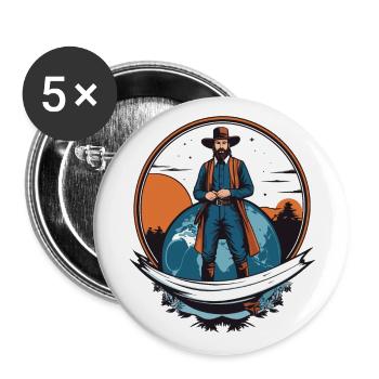Amisch Mann - Buttons klein 25 mm (5er Pack) - Weiß - Vorne